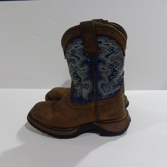 Durango Lil Rebel Kid's Western‎ Boots DWBT052 Brown Navy Size 9.5M - Picture 1 of 6